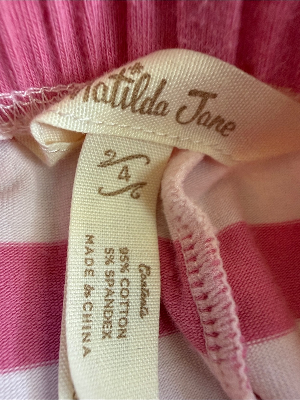 Matilda Jane Pink & White Striped Ruffle Crop Leggings - Picture 4 of 4